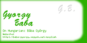 gyorgy baba business card