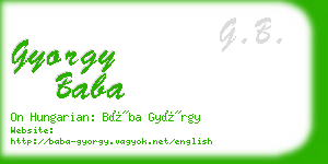 gyorgy baba business card
